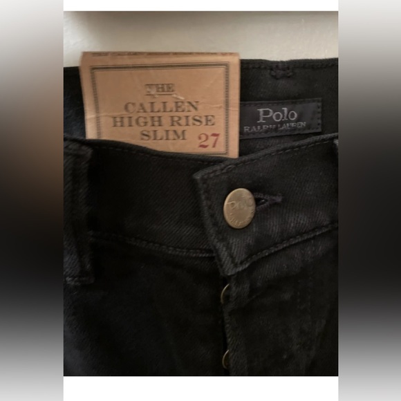 polo ralph lauren callen black jeans with suede leather - Picture 6 of 6